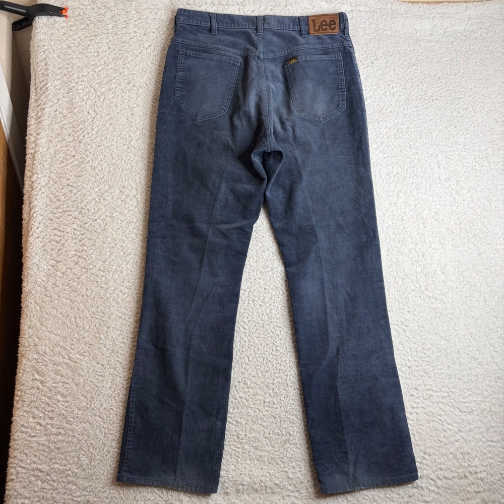 70s 80s Lee Corduroy Pants Mens 34x32 (32x32) Blue fade Talon 42 Zip Made in USA